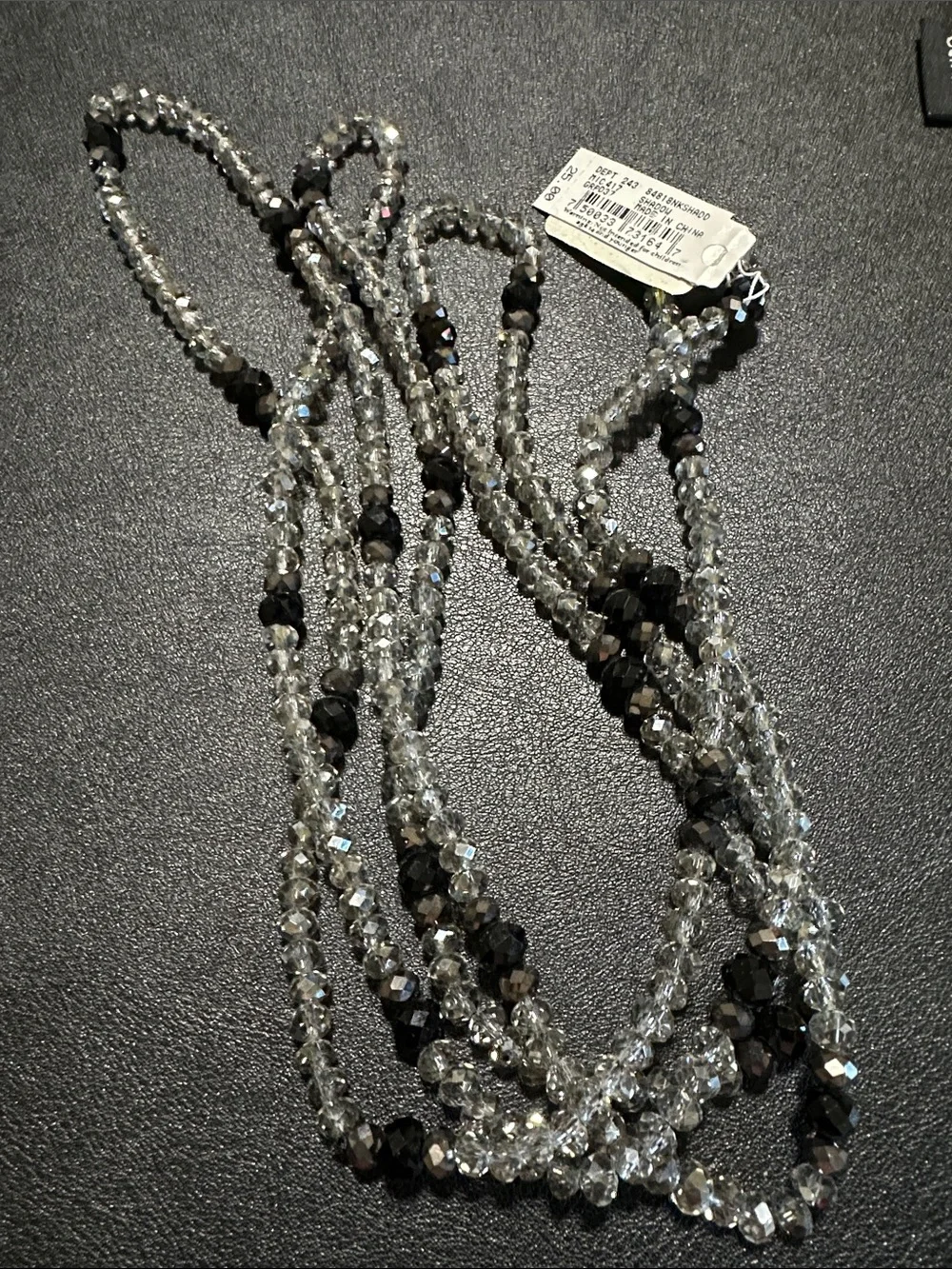 Dillards Continuous Strand Shadow Faceted Crystal Long Necklace